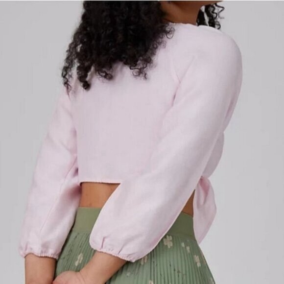 Aritzia Wilfred Venus Magnolia Cropped Tie front Blouse - Picture 8 of 12
